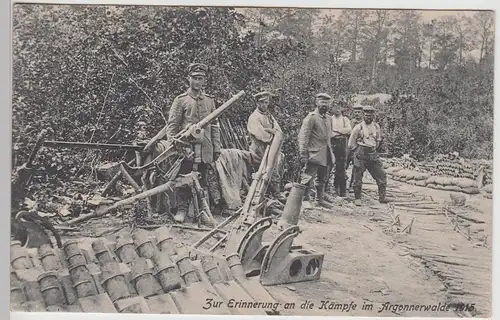 (109759) AK Argonnerwald, 1. WK, Soldaten, Munition, Mörser, Feldpost 1915