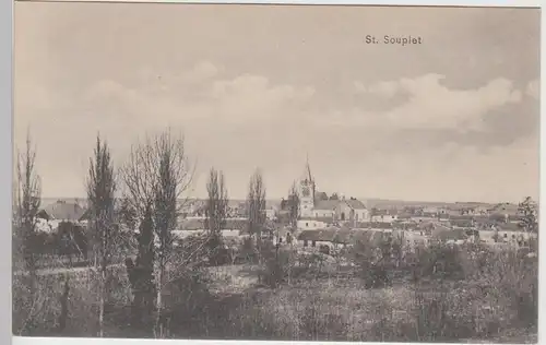 (109895) AK St. Souplet, Kirche, Panorama, Feldpostkarte 1914-18