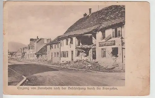 (108833) AK Sennheim, Cernay, Elsass, zerstörter Ort, 1. WK, Feldpost 1916