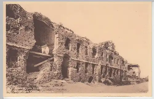 (103900) AK Ypern, Ruines d'Ypres 1914-18, La Caserne d'Infanterie