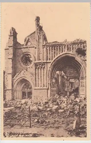 (103690) AK Ypern, 1. WK, zerstörte Sankt Martins Kathedrale, aus Leporello, 191