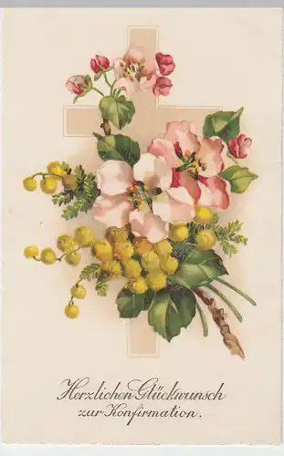 (50543) AK Glückwunsch zur Konfirmation, Blumen, vor 1945