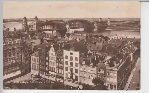 (97165) AK Köln, Blick auf die Hohenzollernbrücke, 1920er