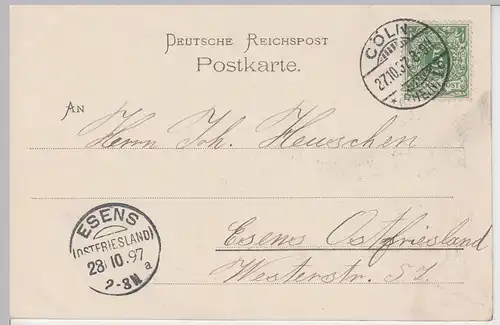 (95233) AK Gruss aus Köln, Schiffsanleger 1897