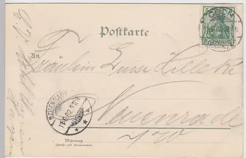 (95223) AK Gruss aus Köln, Hohenstaufen-Ring 1902