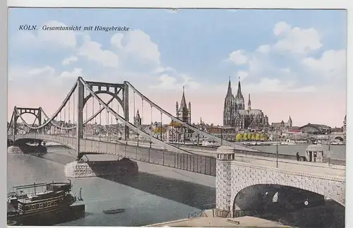 (91281) AK Köln, Hängebrücke, vor 1945