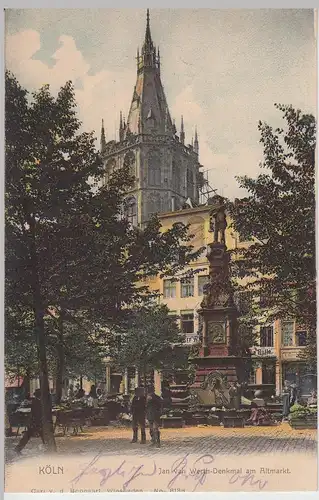(88741) AK Köln, Jan Van Werth-Denkmal am Altmarkt, 1902