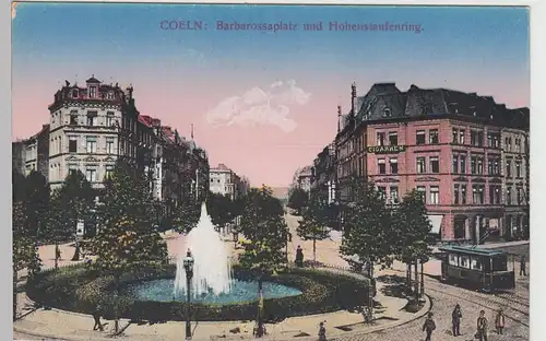 (84991) AK Köln, Barbarossaplatz u. Hohenstaufenring 1919