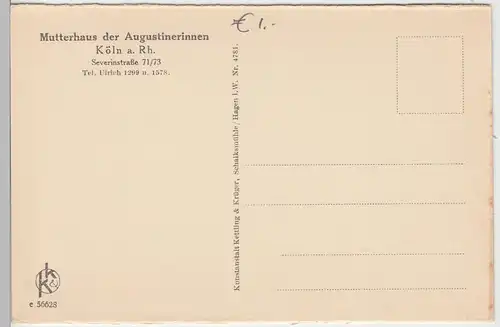 (84987) AK Köln, Mutterhaus d. Augustinerinnen, Treppenhaus