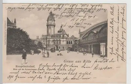 (76126) AK Gruß aus Köln, Hauptbahnhof, Kaiserzimmer 1903