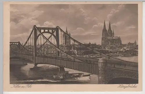 (74180) AK Köln, Hängebrücke, vor 1945