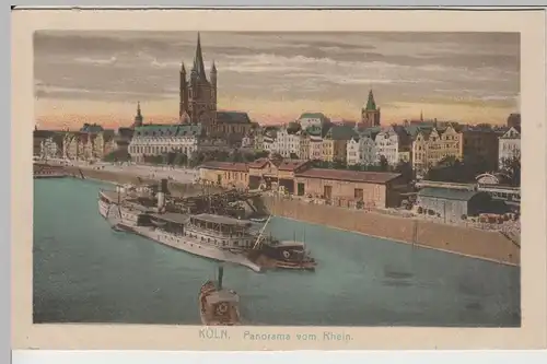 (66882) AK Köln, Panorama vom Rhein, aus Leporello vor 1945