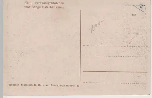 (65734) AK Köln, Dreikönigentörchen und Sangmeisterhäuschen, vor 1945