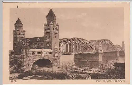 (49650) AK Köln, Hohenzollernbrücke, 1915