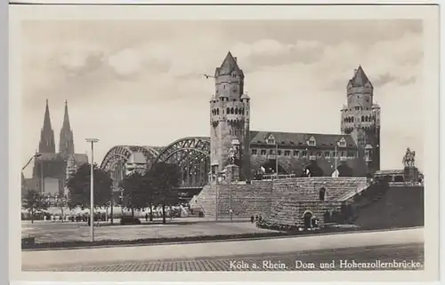 (24292) Foto AK Köln, Hohenzollernbrücke, vor 1945