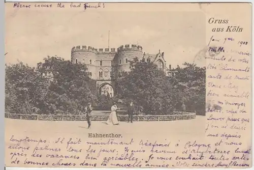 (17767) AK Gruß aus Köln, Hahnentor 1904
