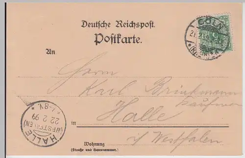 (113652) Künstler AK Gruß aus Köln, Dampfschiff Carola 1899