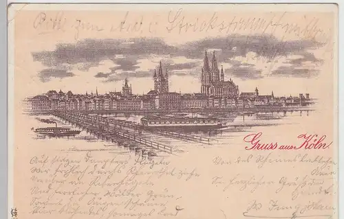 (112657) AK Gruß aus Köln, Panorama 1900