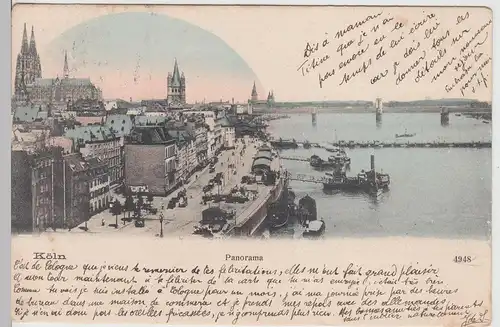 (112656) AK Köln, Dom, Groß St. Martin, Schiffe, Pontonbrücke 1903