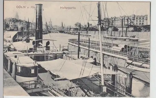 (112641) AK Köln, Hafen, Schiffe 1911