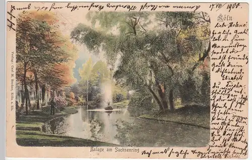 (110467) AK Köln, Anlage am Sachsenring 1900