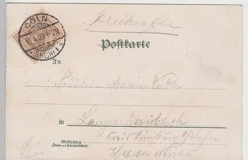 (104949) AK Köln, Hohenzollernring, Duftende Grüße, 1903