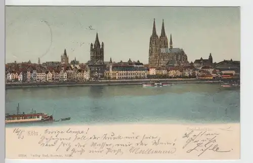 (104051) AK Köln, Rheinpanorama, 1903