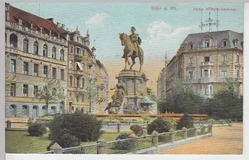 (104047) AK Köln, Kaiser Wilhelm-Denkmal, 1910/20er