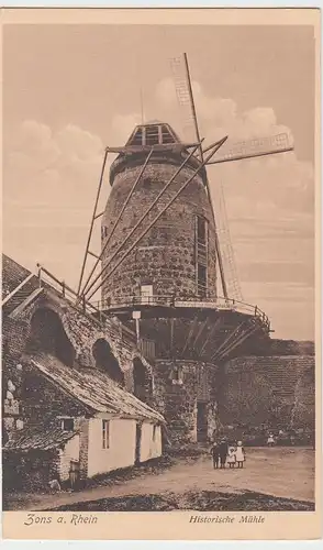 (103852) AK Zons, Rhein, historische Mühle, Restaurant, vor 1945