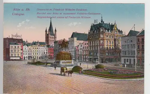 (101794) AK Köln, Heumarkt mit Friedrich Wilhelm-Denkmal, vor 1945