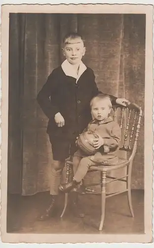 (81171) orig. Foto Kinder Karl-Heinz u. Gisela, Fotograf Kiel 1930