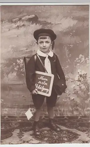 (46333) Foto AK Junge "Mein erster Schulgang" vor 1945