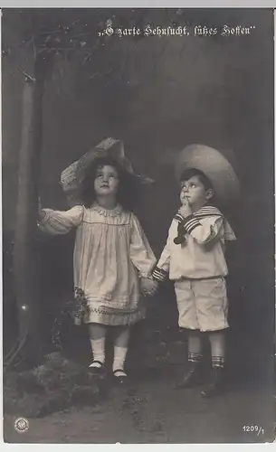 (44853) Foto AK Junge u. Mädchen in Hoffnung "O zarte Sehnsucht", 1908
