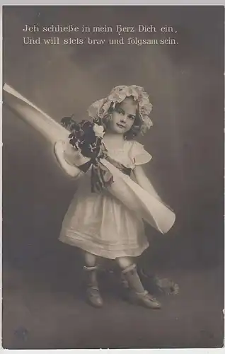 (36675) Foto AK kleines Mädchen brav und folgsam, Spruch, 1911