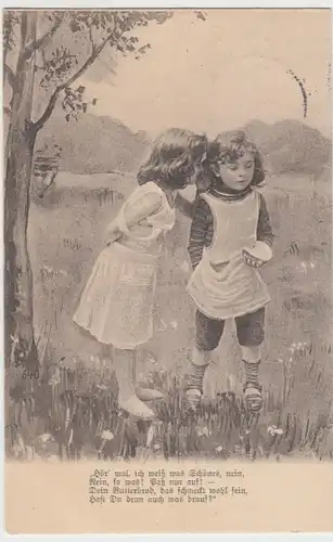 (14813) AK Sprüche, Hör mal ich weiß was Schönes, Kinder 1903
