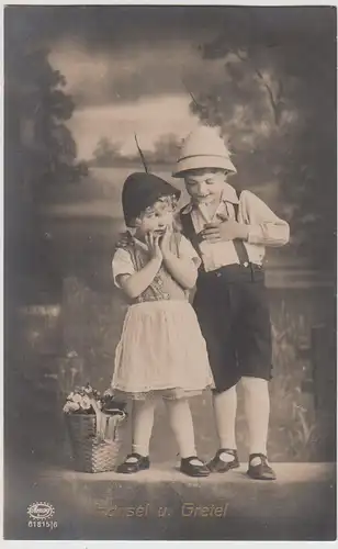 (114707) Foto AK Kinder als Hänsel und Gretel 1918