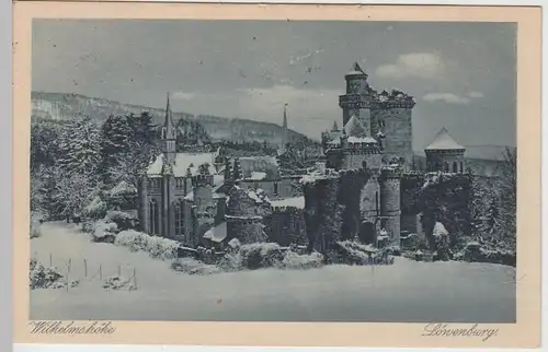 (94733) AK Kassel Wilhelmshöhe, Löwenburg im Winter, 1924