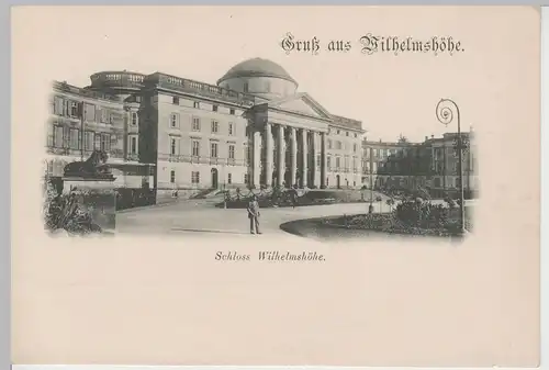 (81727) AK Kassel, Gruss aus Wilhelmshöhe, Schloss, bis 1905