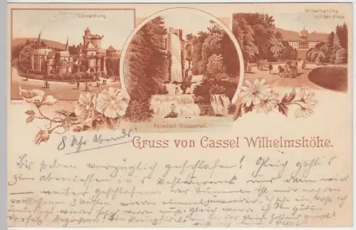 (30256) AK Gruss von Cassel Wilhelmshöhe, Kassel, 1899
