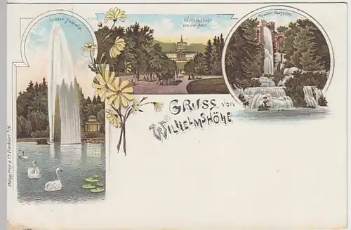 (30253) AK Gruss von Wilhelmshöhe, Kassel, Litho vor 1905
