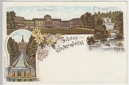 (30252) AK Gruss von Wilhelmshöhe, Kassel, Litho vor 1905