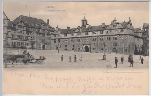 (115491) AK Kassel, Marställerplatz um 1900, gel. als Feldpost 1914