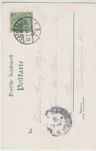 (113696) Künstler AK Gruß aus Kassel, Post, Orangerie, Kirche, Litho. 1897