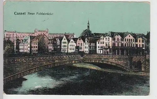 (111905) AK Kassel, neue Fuldabrücke, Feldpost 1918