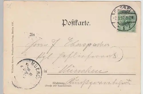 (111379) AK Kassel, Gruss aus Wilhelmshöhe, Schloss, 1897