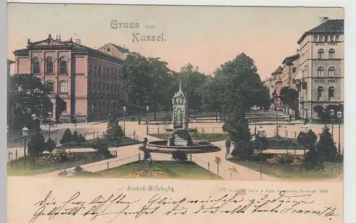 (111376) AK Gruss aus Kassel, Friedrich Wilhelm-Platz 1901