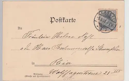 (111376) AK Gruss aus Kassel, Friedrich Wilhelm-Platz 1901