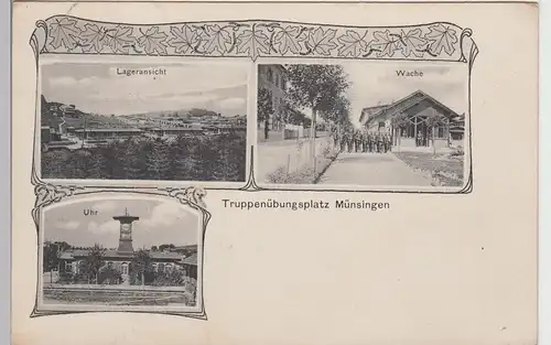 (97050) AK Truppenübungsplatz Münsingen, Mehrbildkarte 1911