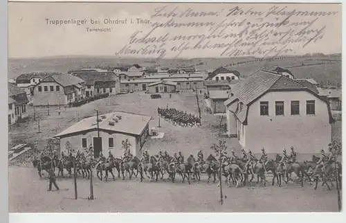 (93324) AK Truppenlager Ohrdruf, Thür., Teilansicht, Feldpost 1915