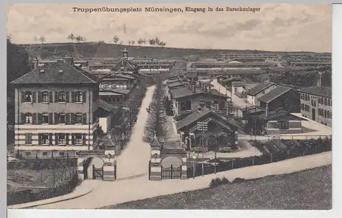 (93323) AK Truppenübungsplatz Münsingen, Eingang Barackenlager 1913